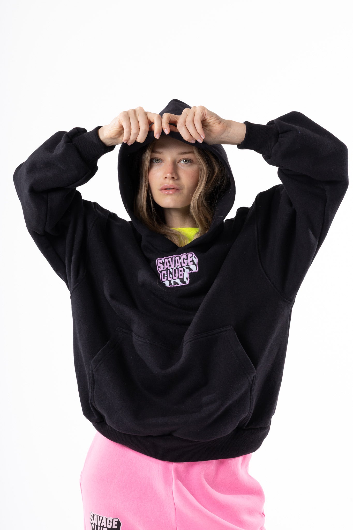 Savage Club Heavyweight Organic Cotton Embroidered Hoodie – Black