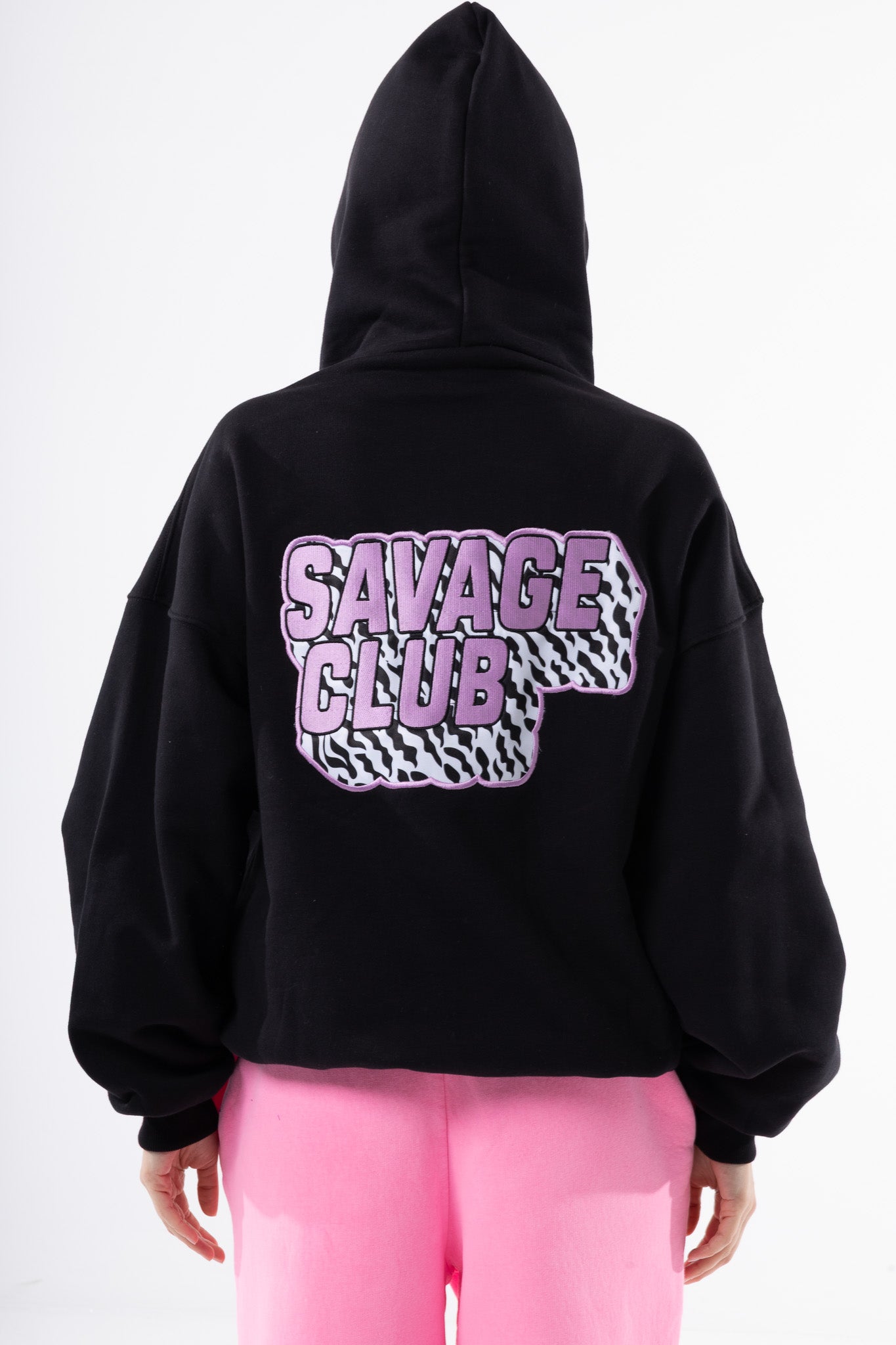 Savage Club Heavyweight Organic Cotton Embroidered Hoodie – Black