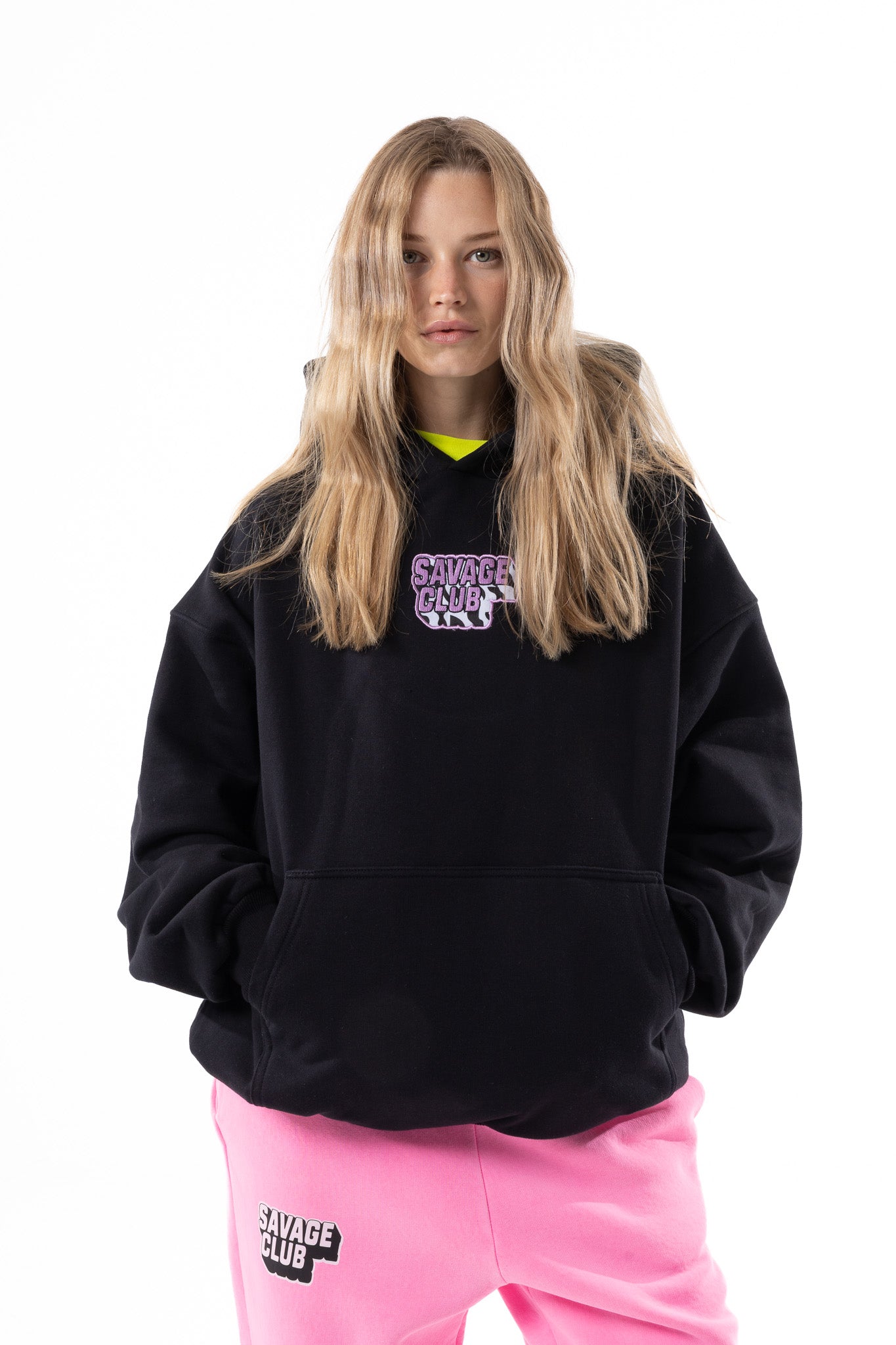 Savage Club Heavyweight Organic Cotton Embroidered Hoodie – Black