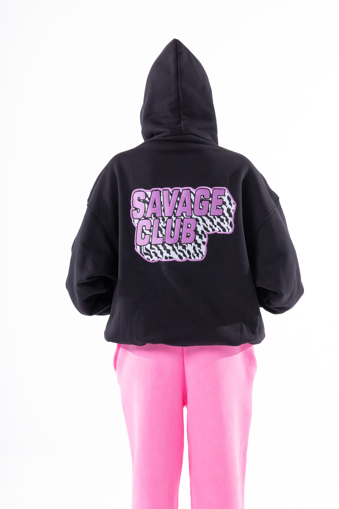 Savage Club Heavyweight Organic Cotton Embroidered Hoodie – Black