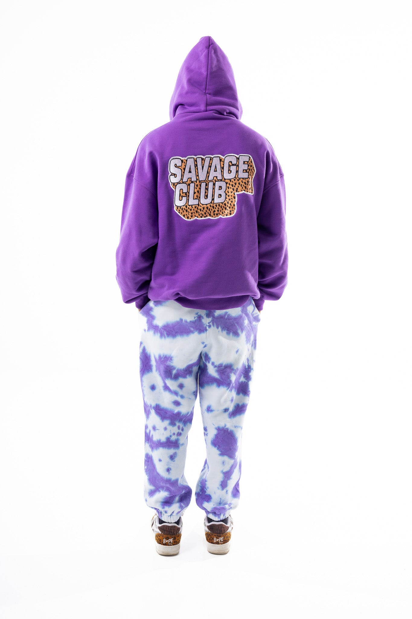 Savage Club Heavyweight Organic Cotton Embroidered Hoodie – Purple