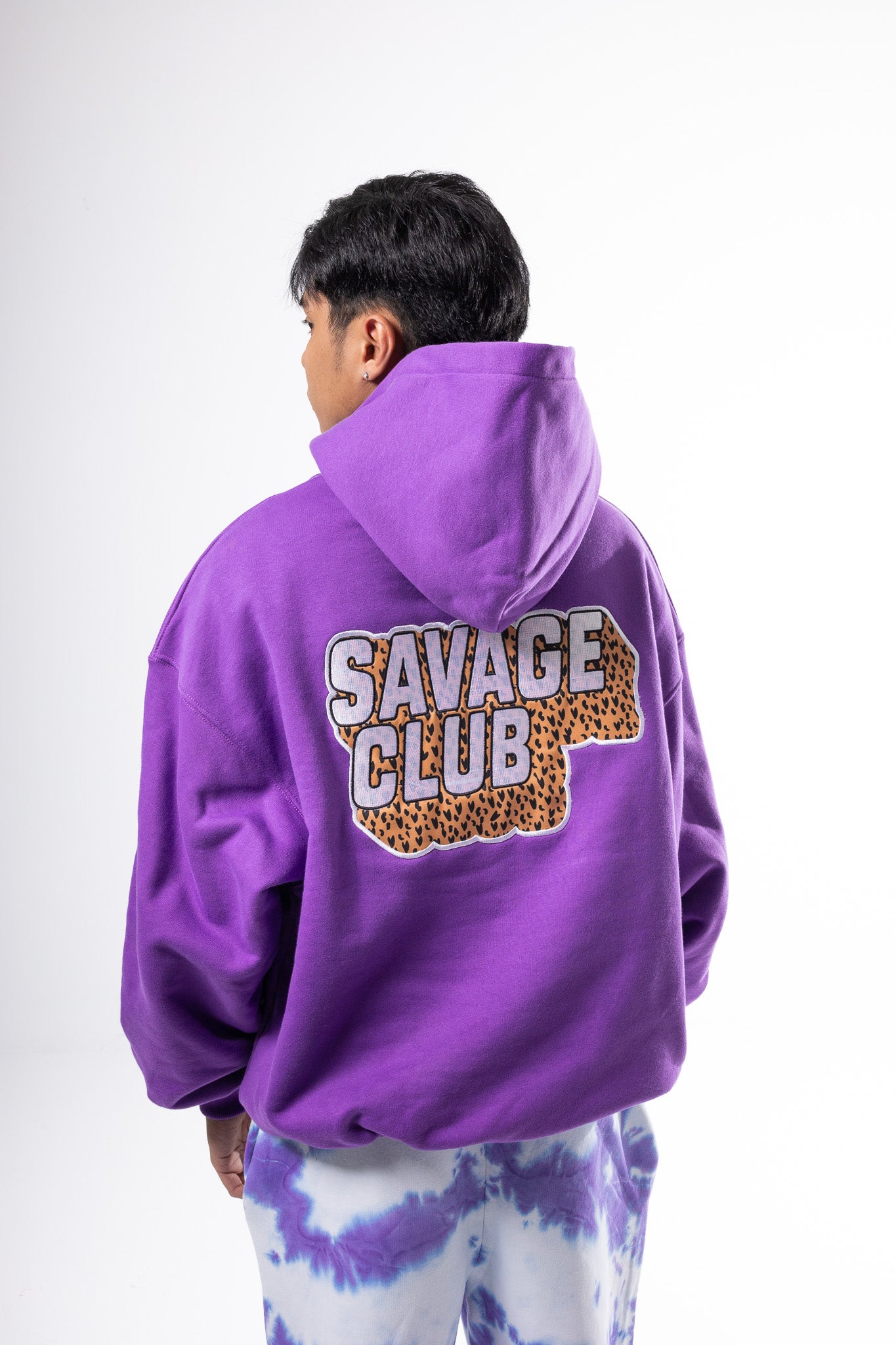 Savage Club Heavyweight Organic Cotton Embroidered Hoodie – Purple