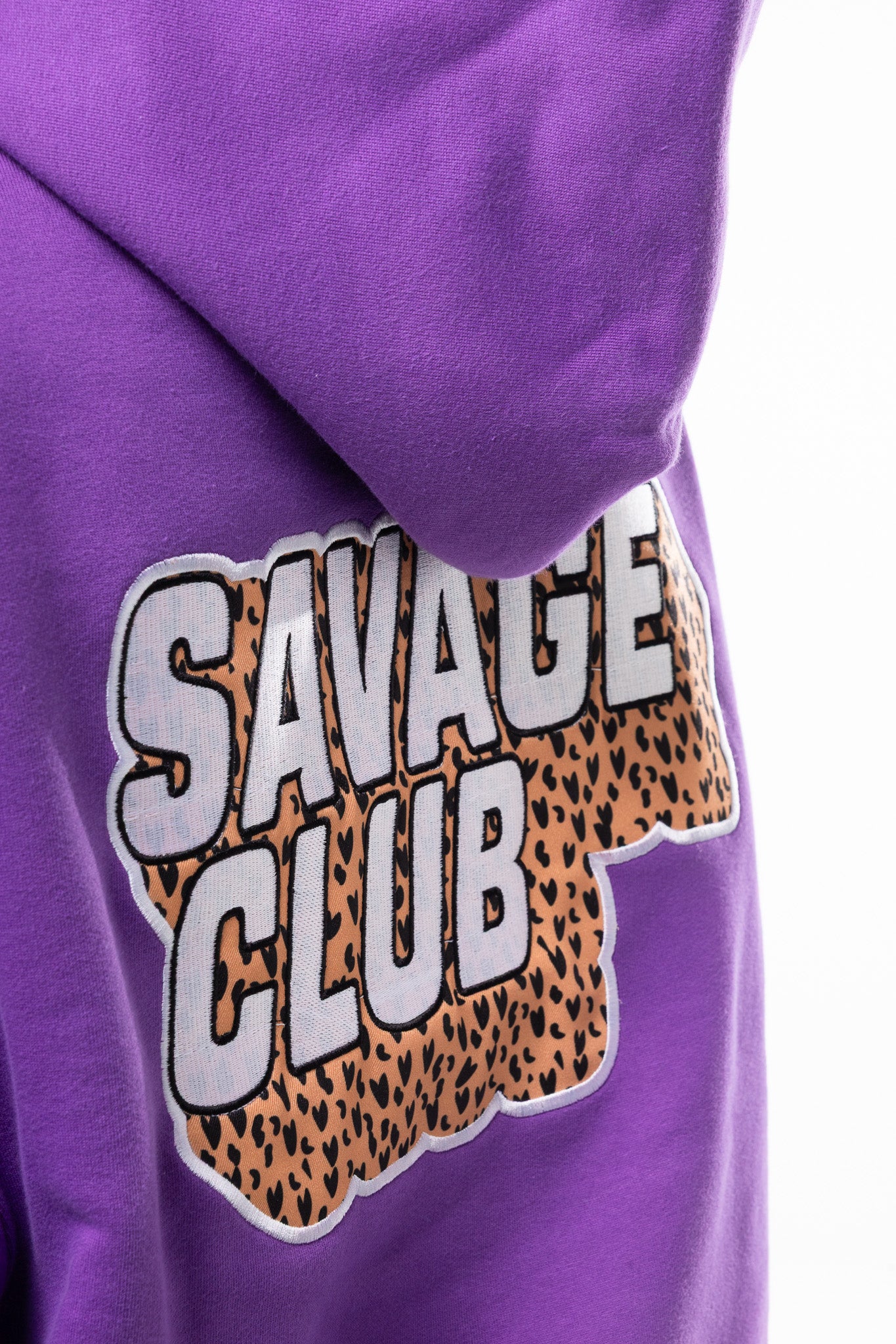 Savage Club Heavyweight Organic Cotton Embroidered Hoodie – Purple