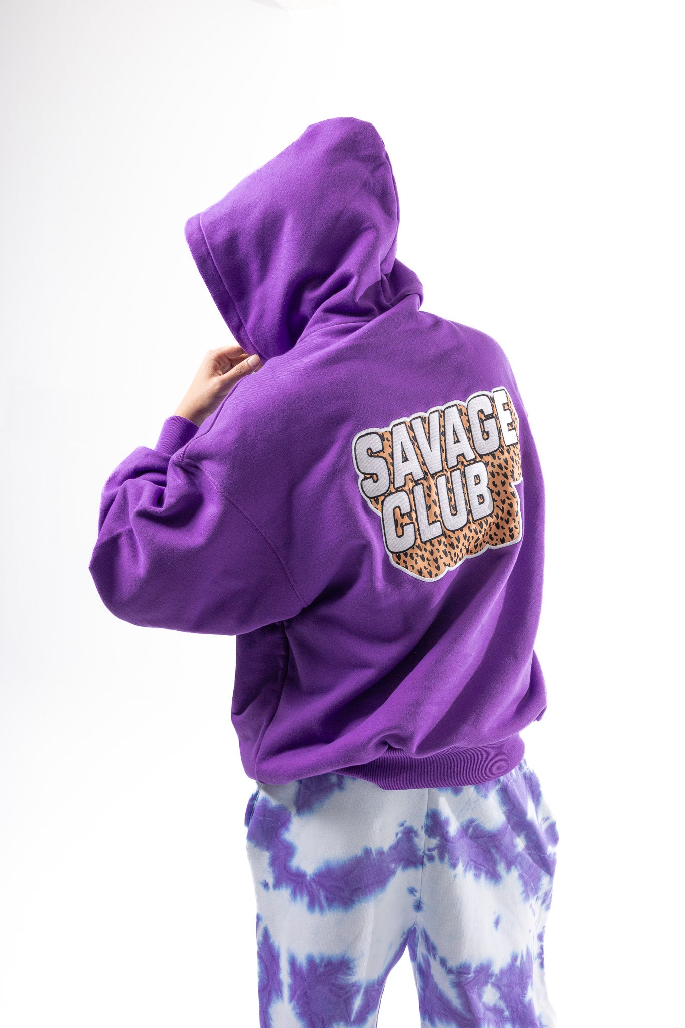 Savage Club Heavyweight Organic Cotton Embroidered Hoodie – Purple