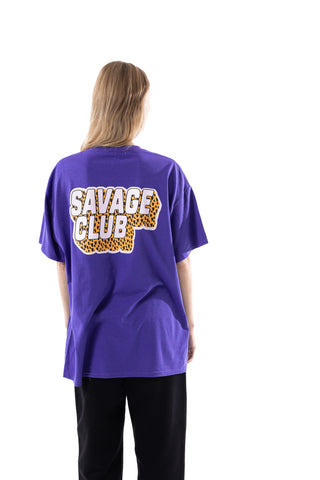 Savage Club Leopard Tee – Deep Purple