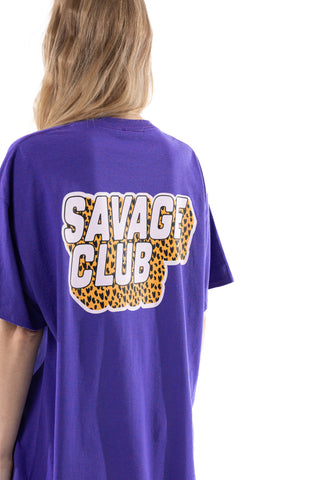 Savage Club Leopard Tee – Deep Purple