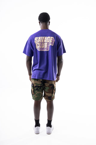 Savage Club Leopard Logo Tee – Deep Purple