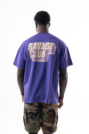Savage Club Leopard Logo Tee – Deep Purple