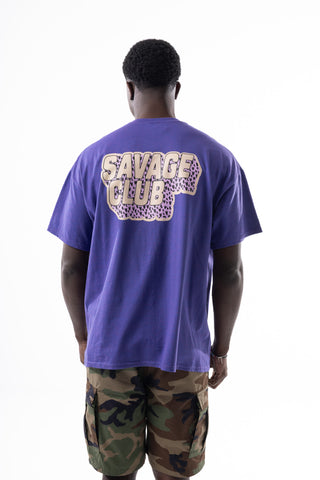 Savage Club Leopard Logo Tee – Deep Purple