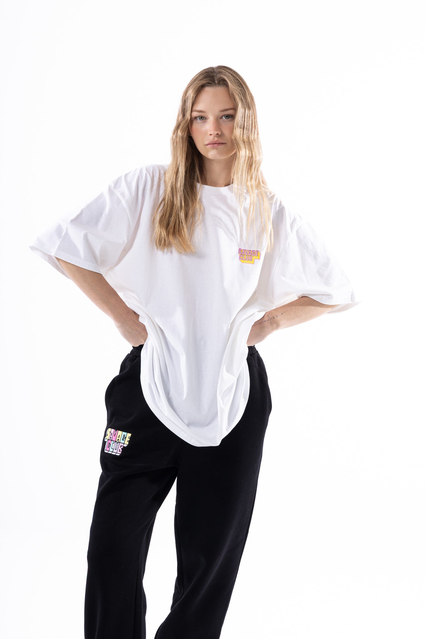 Savage Club Zebra Logo Tee  White