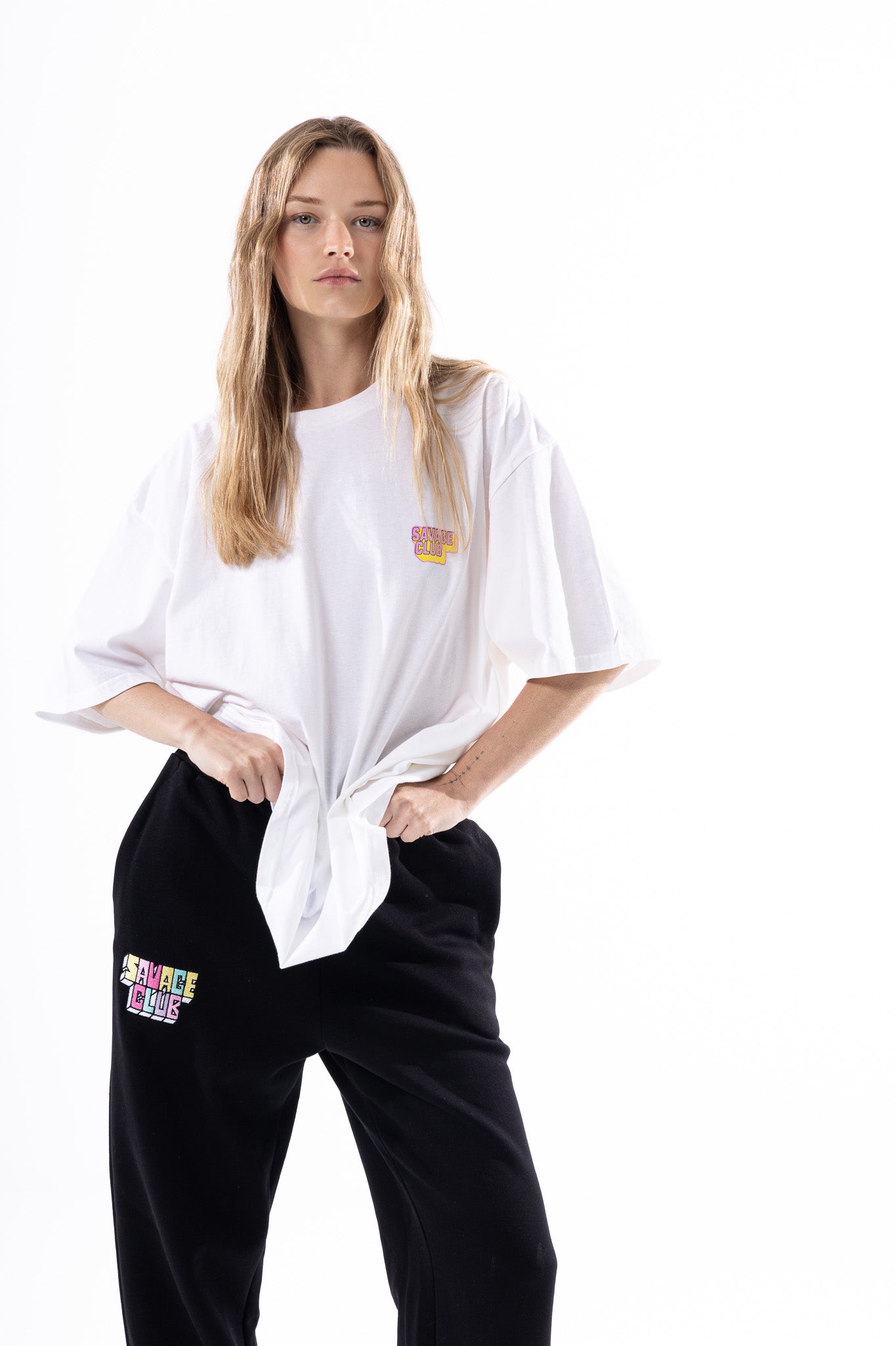 Savage Club Zebra Logo Tee  White