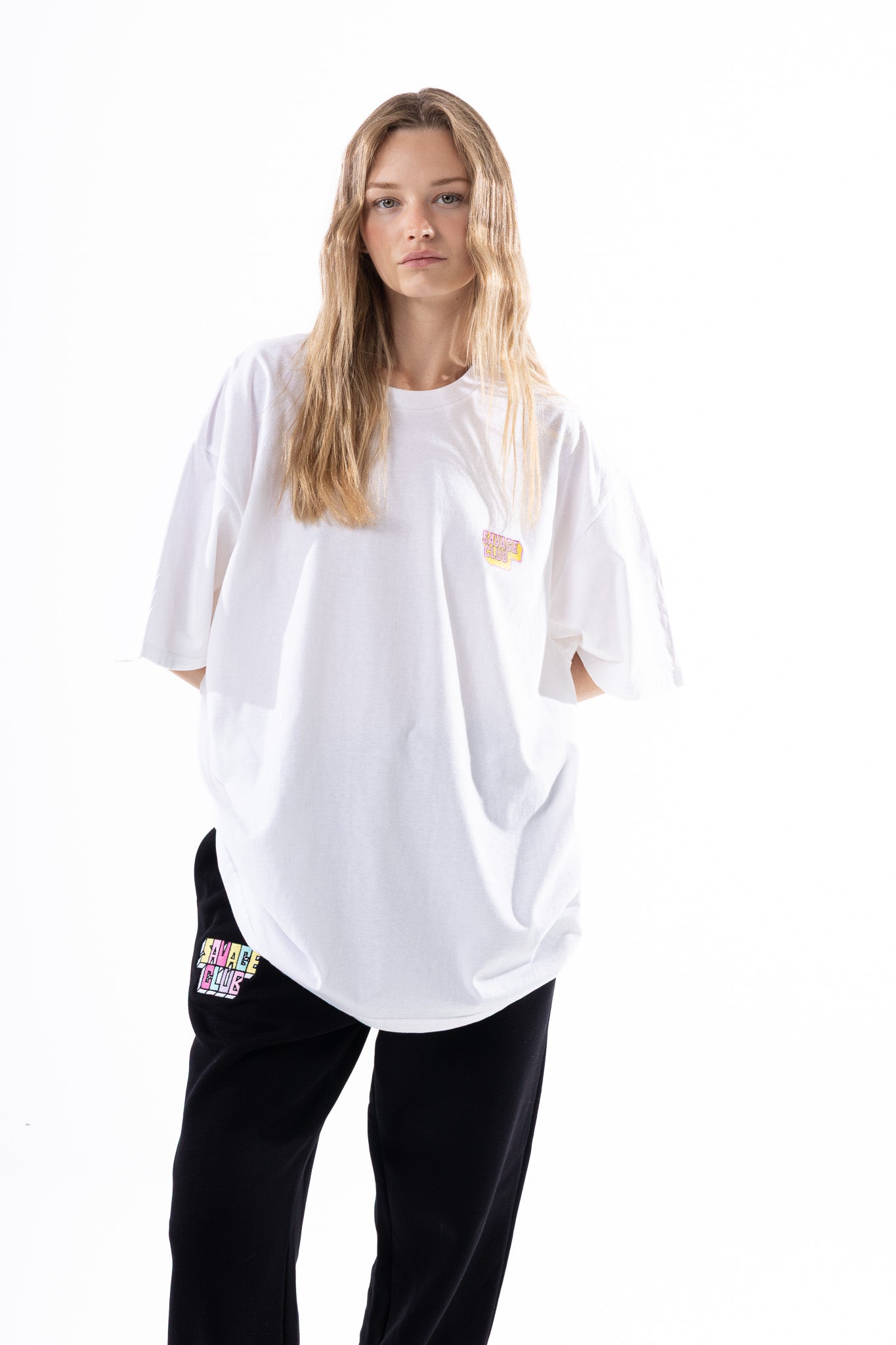 Savage Club Zebra Logo Tee  White