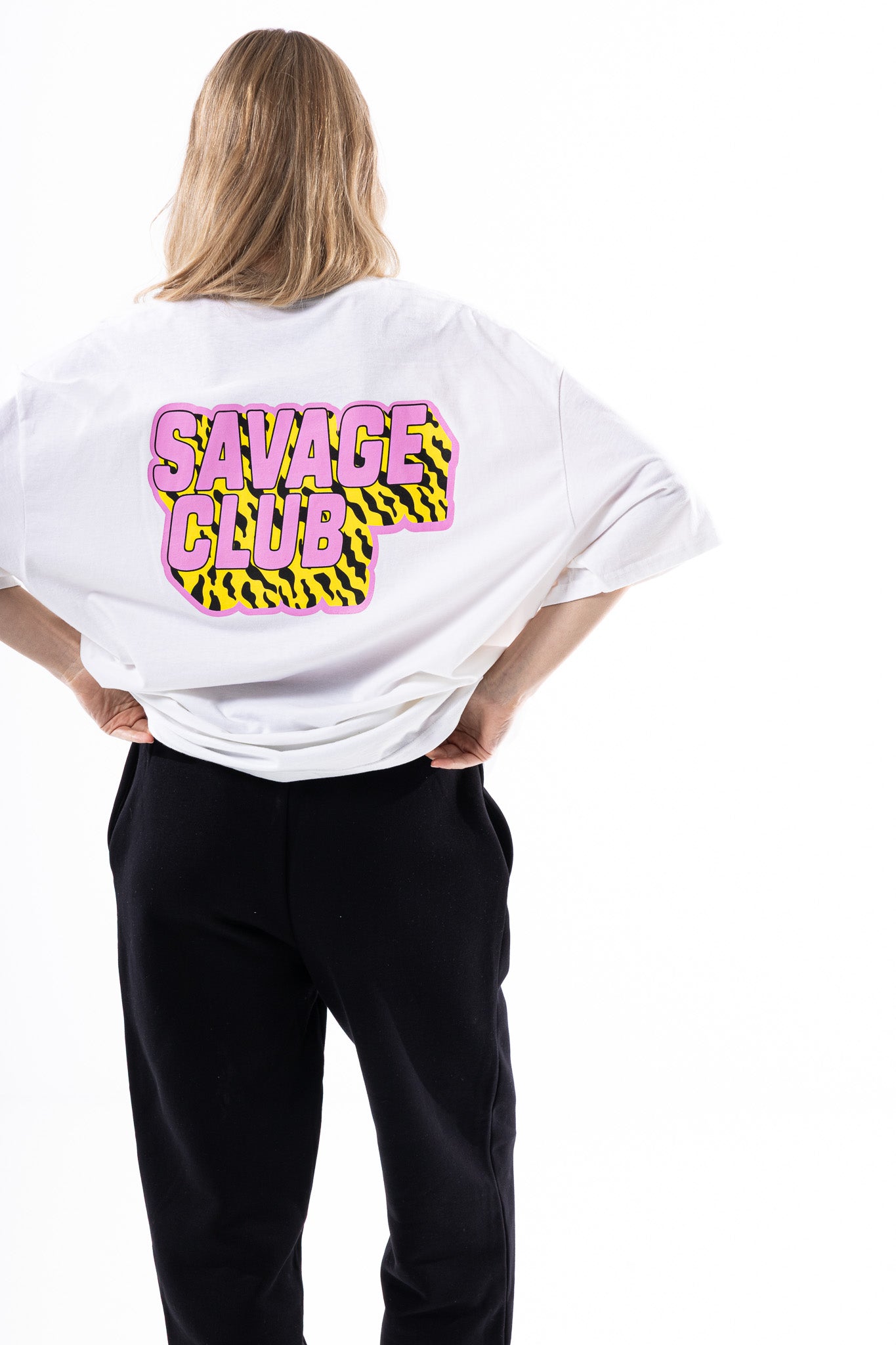 Savage Club Zebra Logo Tee  White