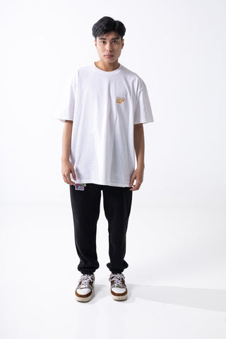 Savage Club Leopard Logo Tee – White