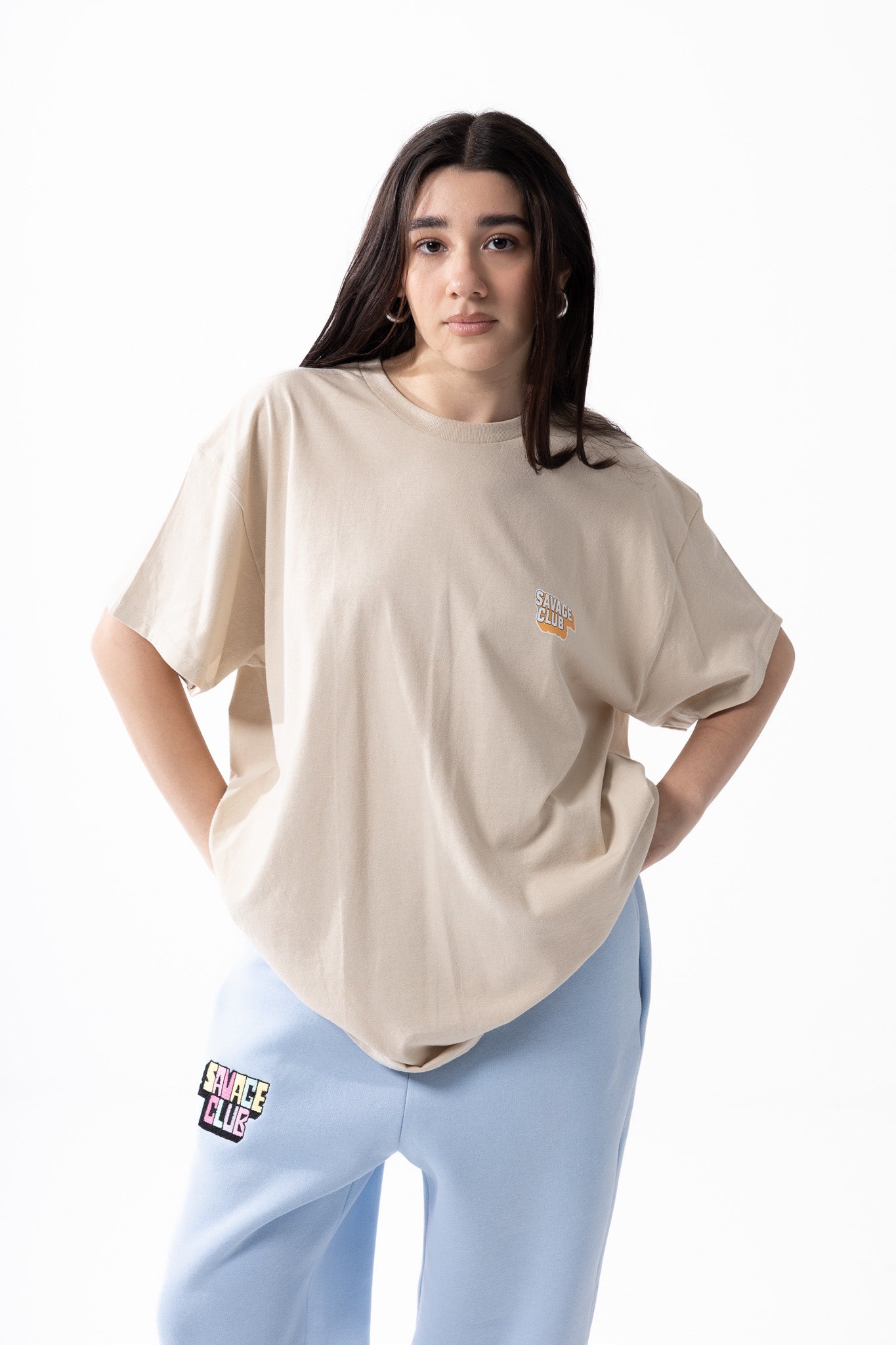 Savage Club Leopard Logo Tee – Sand