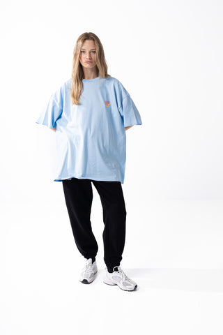 Savage Club Zebra Logo Tee – Light Blue