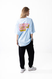Savage Club Zebra Logo Tee – Light Blue