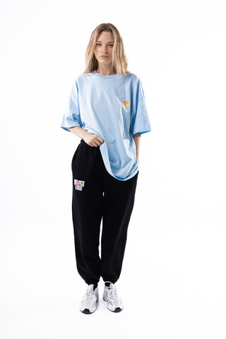 Savage Club Zebra Logo Tee – Light Blue