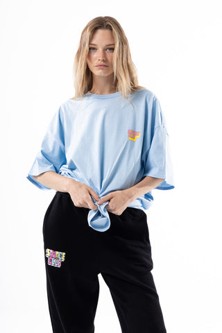 Savage Club Zebra Logo Tee – Light Blue