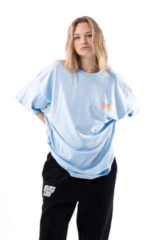 Savage Club Zebra Logo Tee – Light Blue