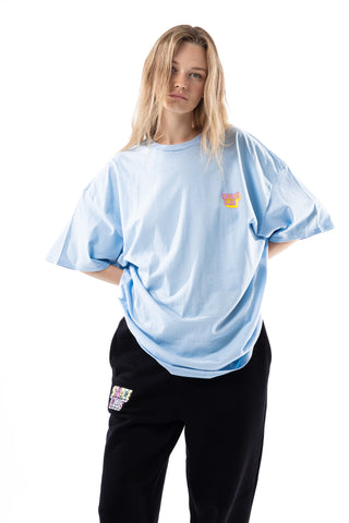 Savage Club Zebra Logo Tee – Light Blue