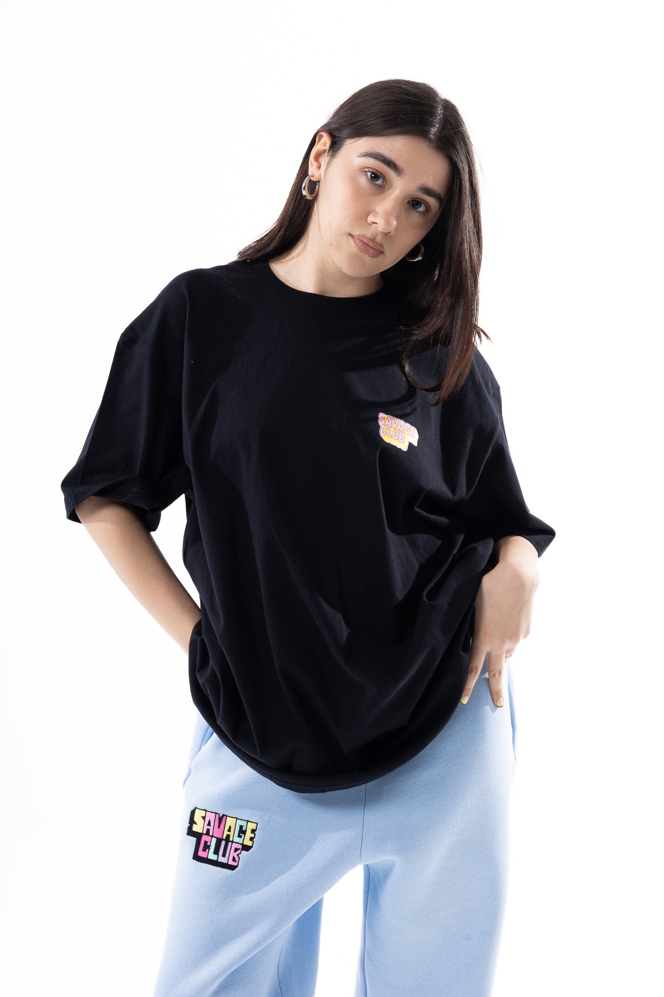 Savage Club Zebra Logo Tee – Electric Pink