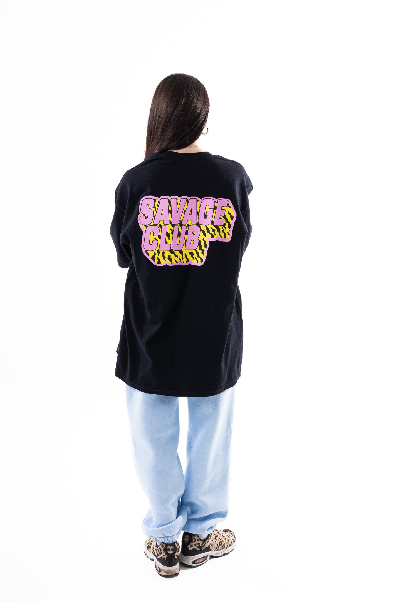 Savage Club Zebra Logo Tee – Electric Pink