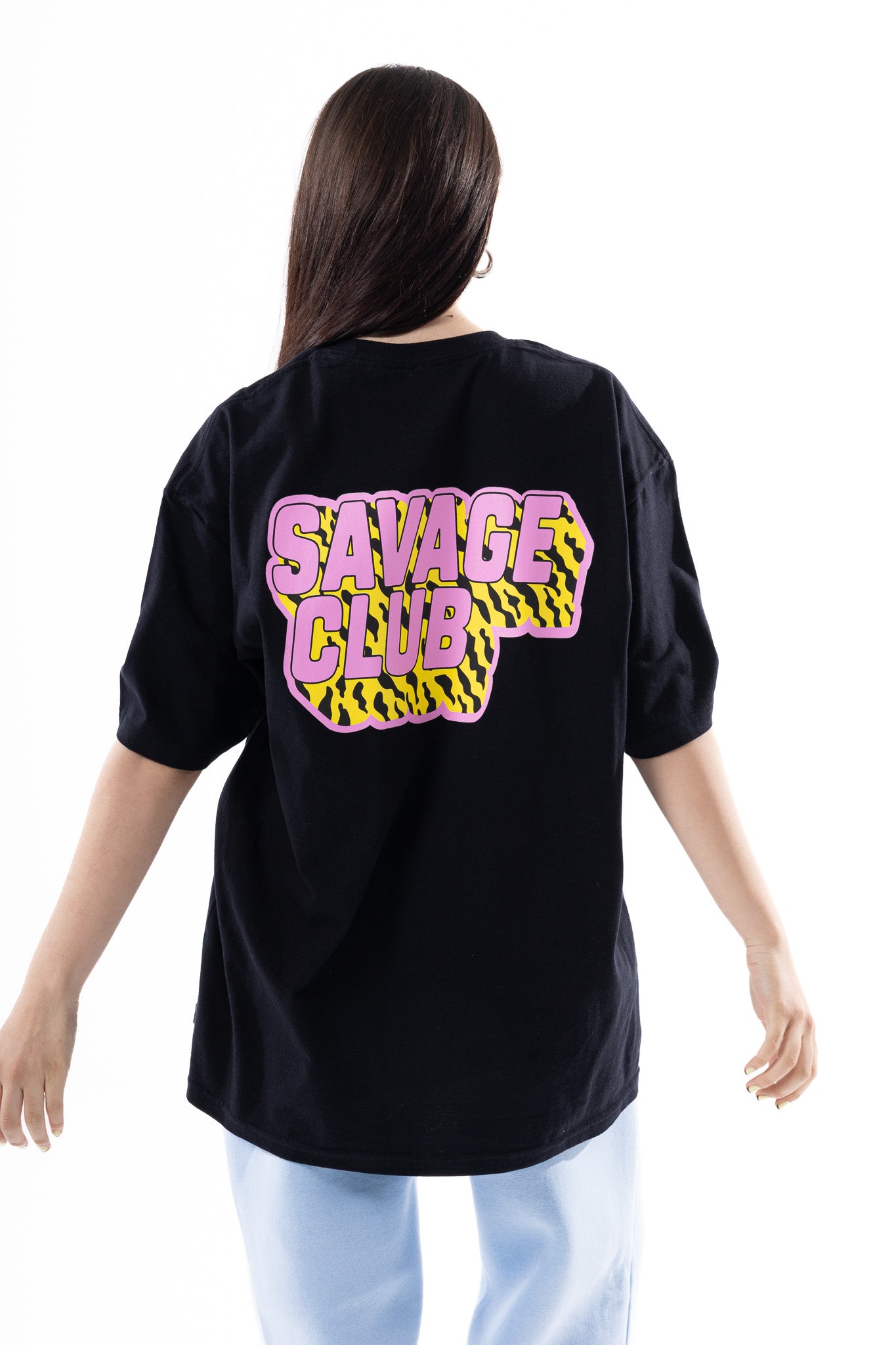 Savage Club Zebra Logo Tee – Electric Pink