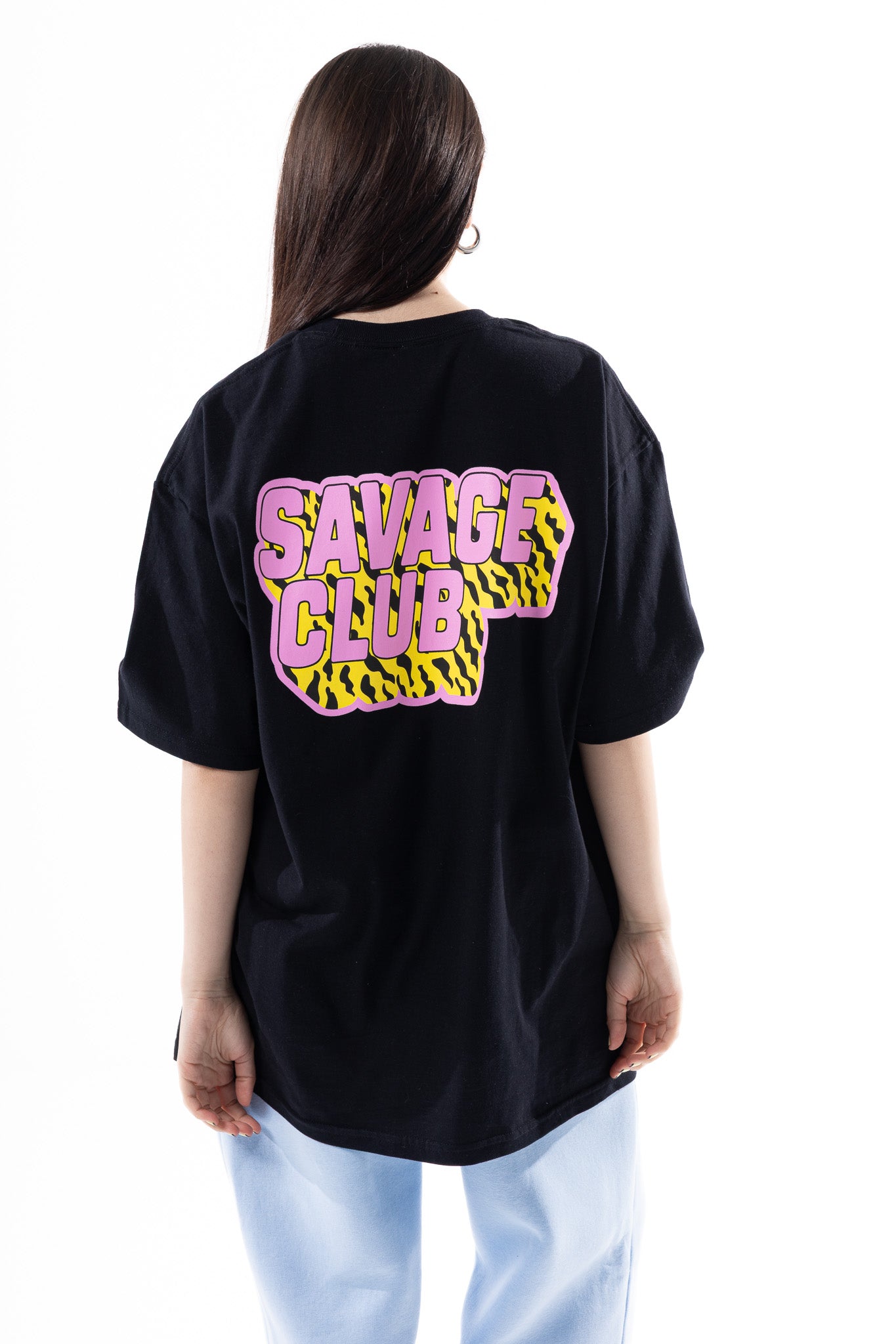 Savage Club Zebra Logo Tee – Electric Pink