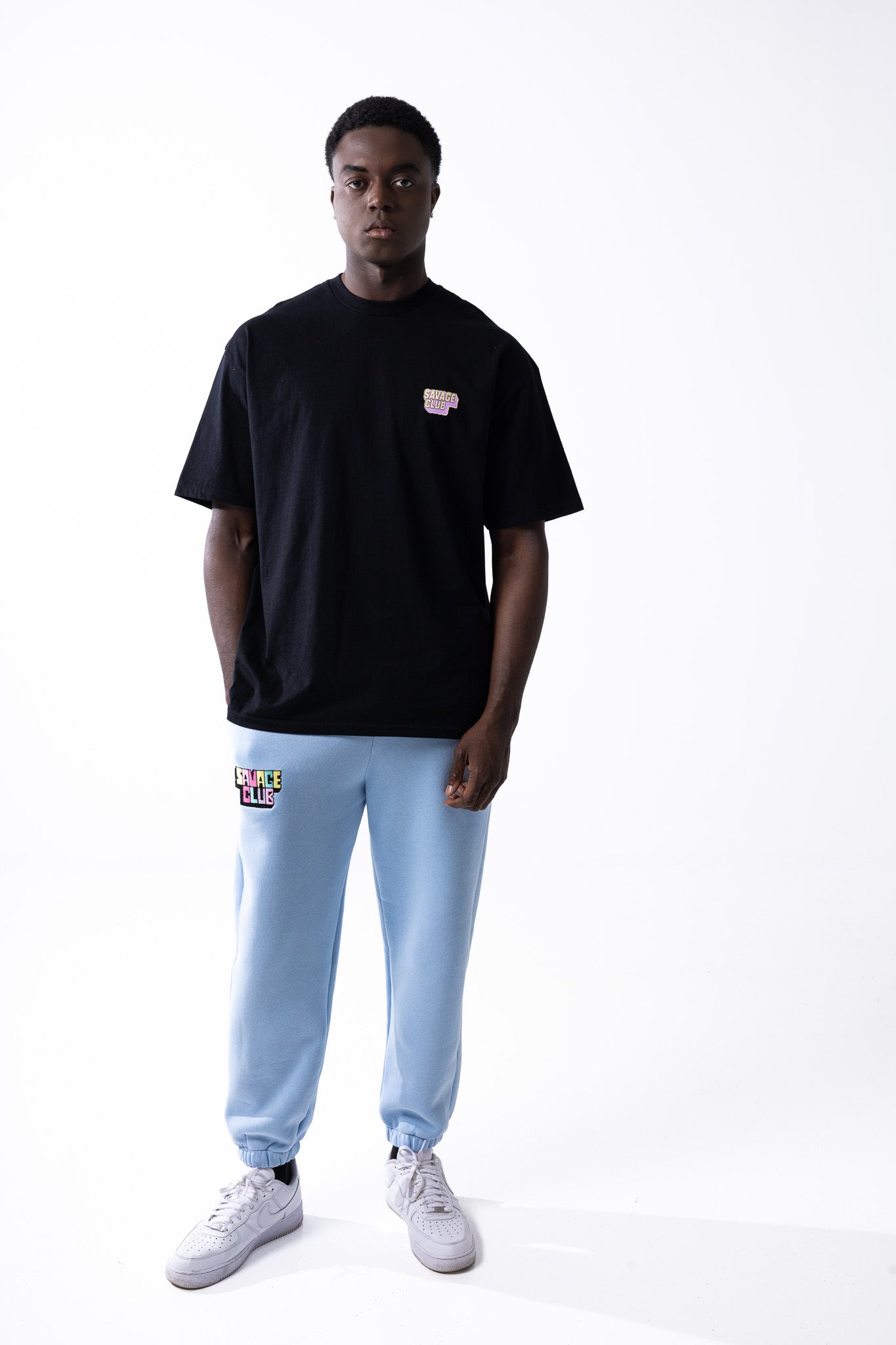Savage Club Leopard Logo Tee – Black