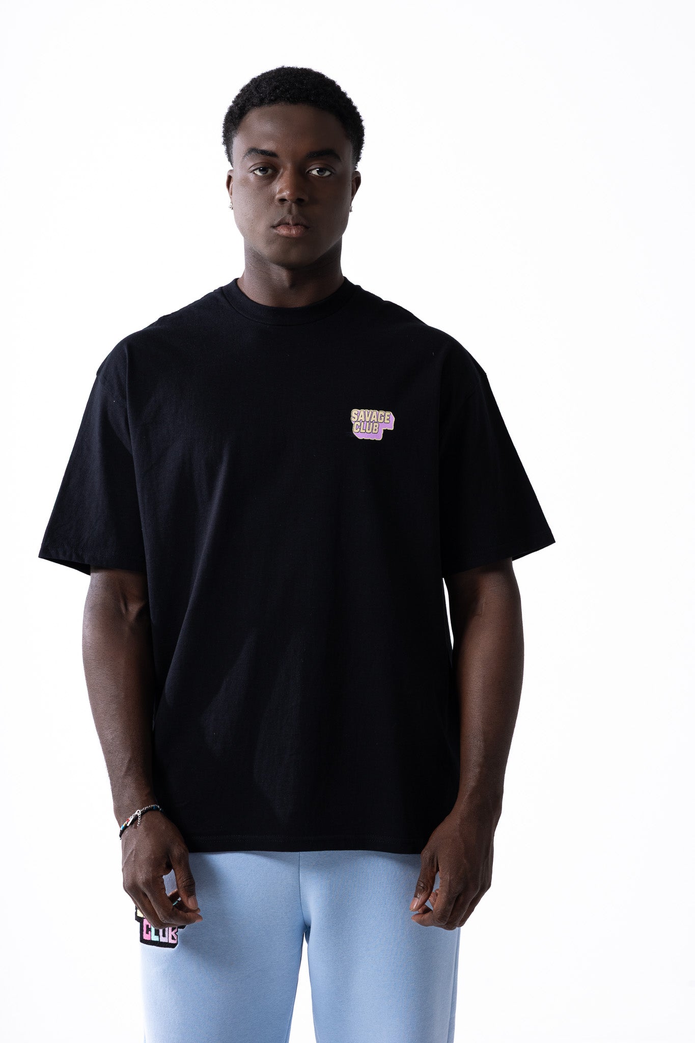 Savage Club Leopard Logo Tee – Black