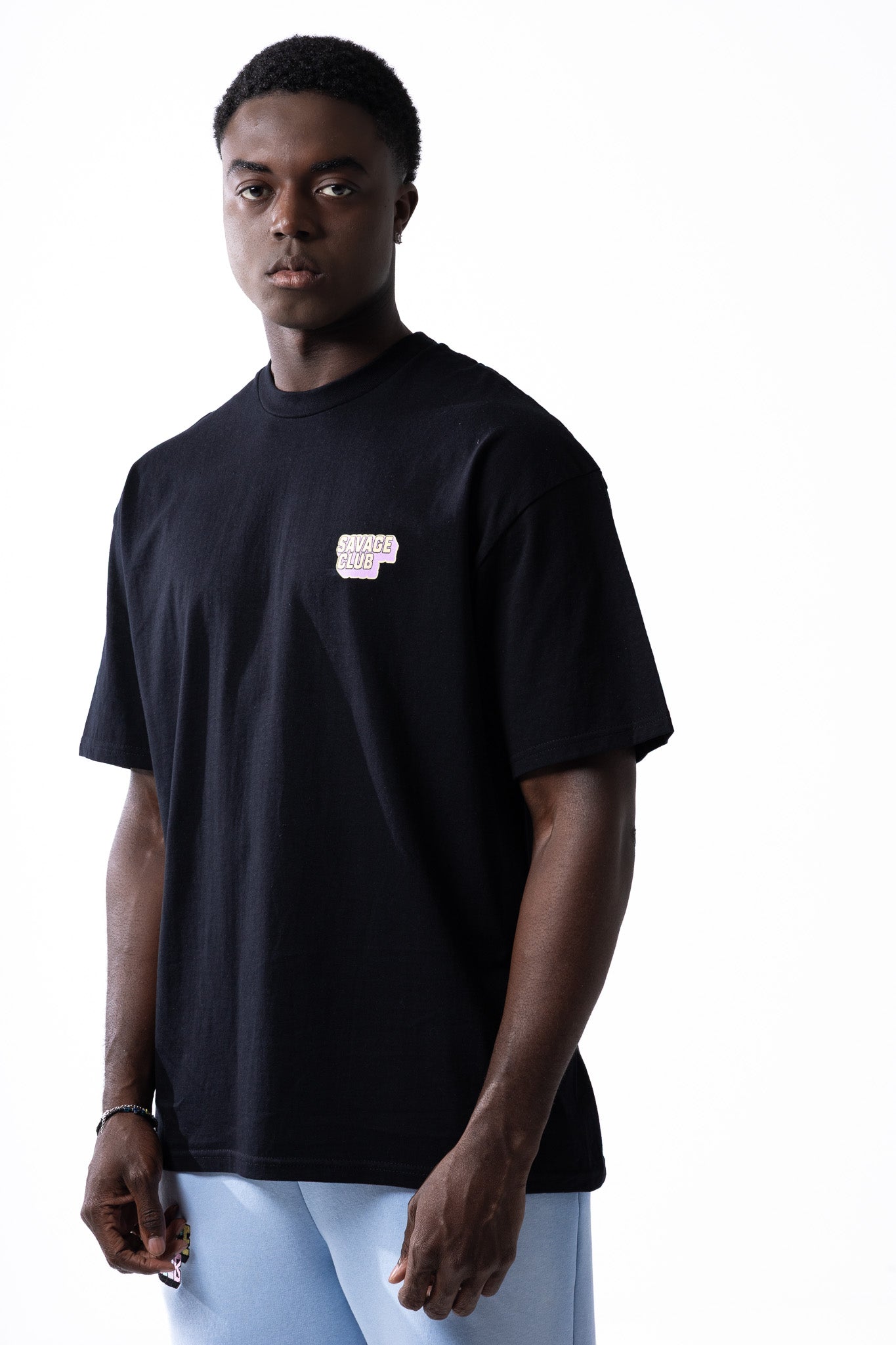 Savage Club Leopard Logo Tee – Black