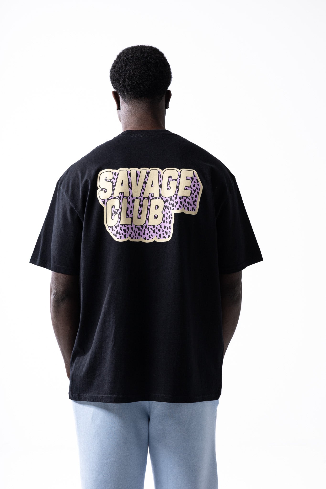 Savage Club Leopard Logo Tee – Black