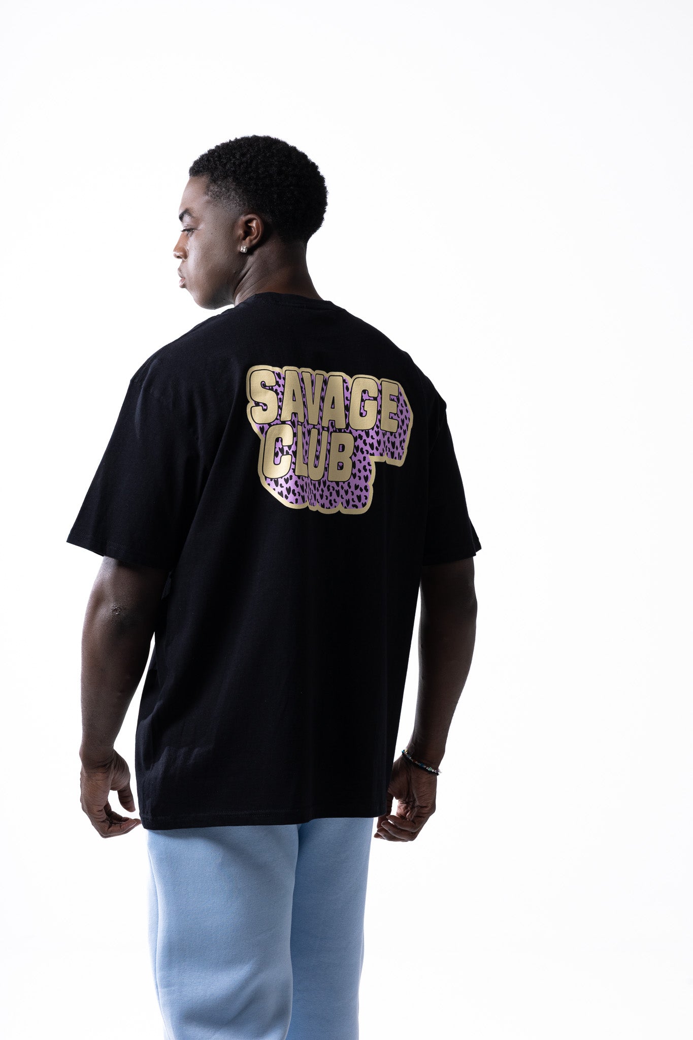 Savage Club Leopard Logo Tee – Black