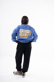 Savage Club Leopard Logo Long Sleeve – Drift Blue