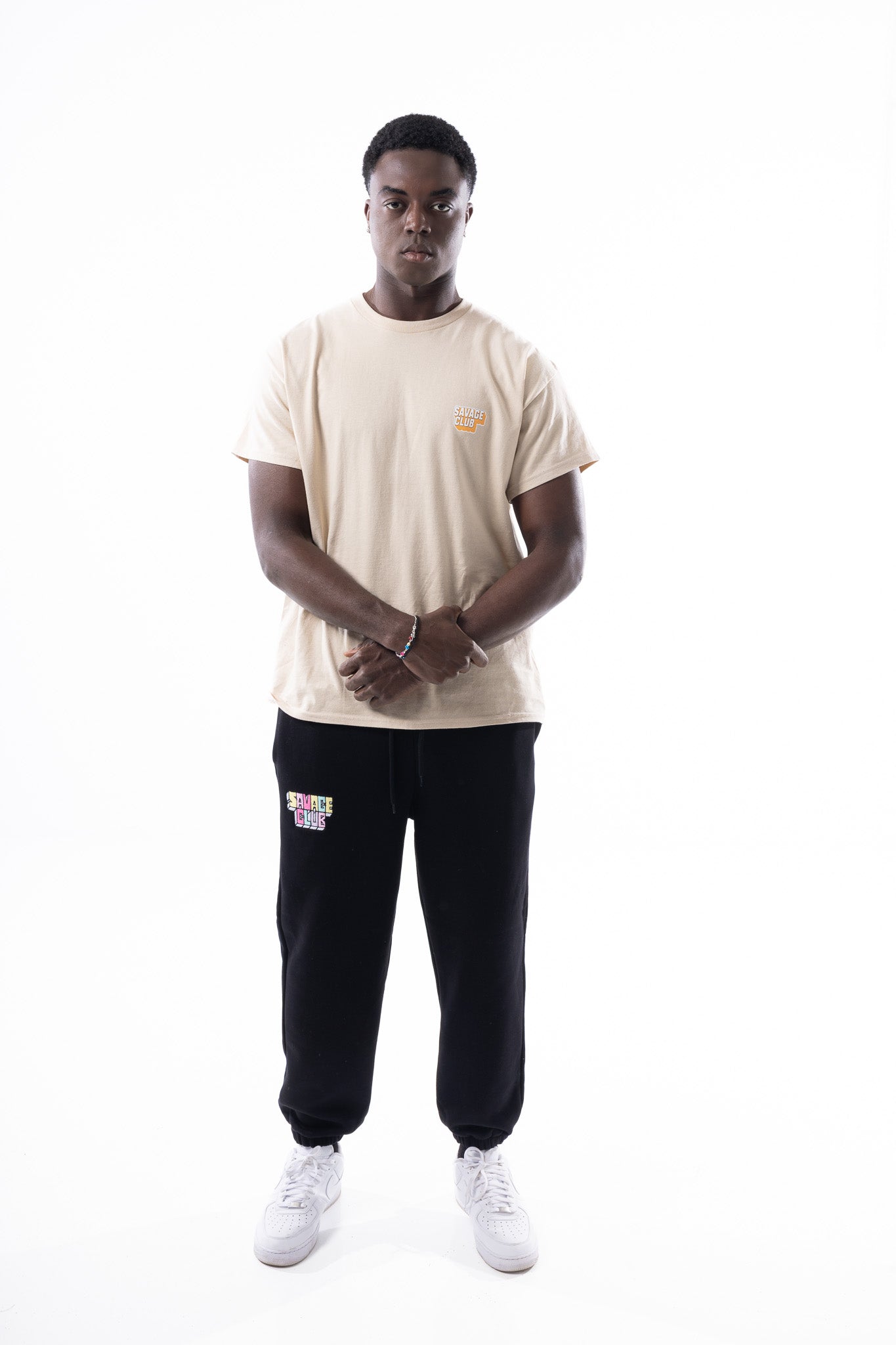 Savage Club Leopard Logo Tee – Sand