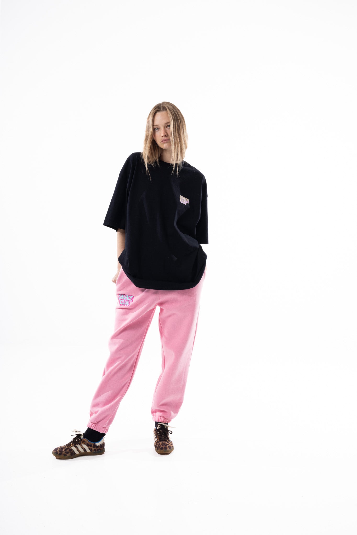 Savage Club Leopard Logo Tee – Black