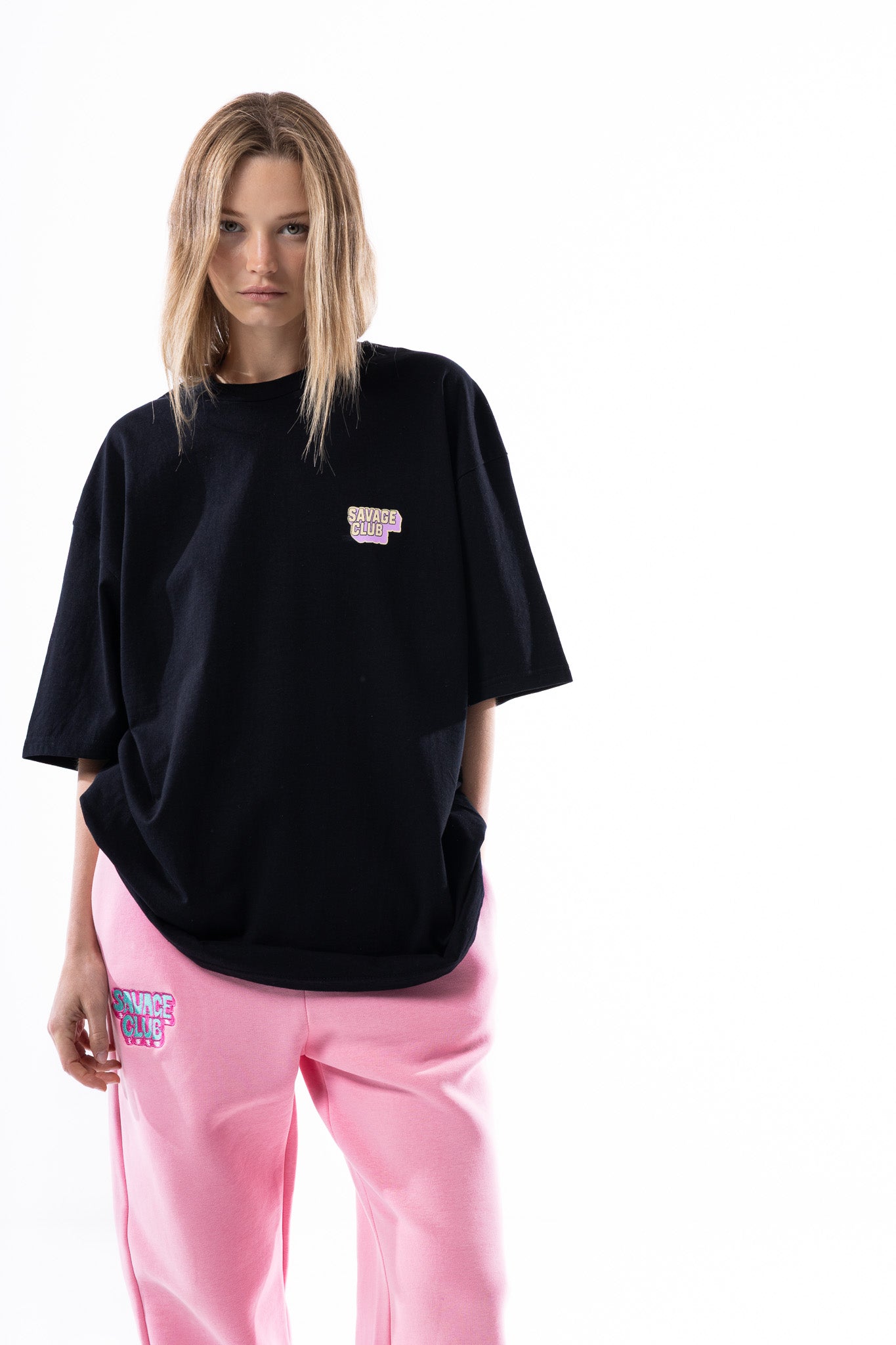 Savage Club Leopard Logo Tee – Black