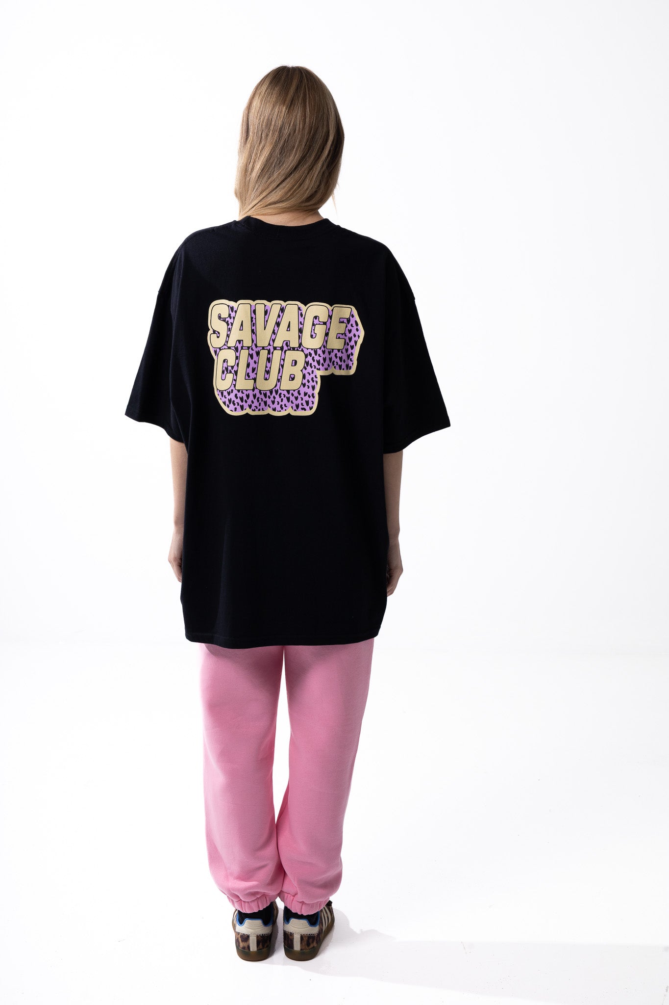 Savage Club Leopard Logo Tee – Black