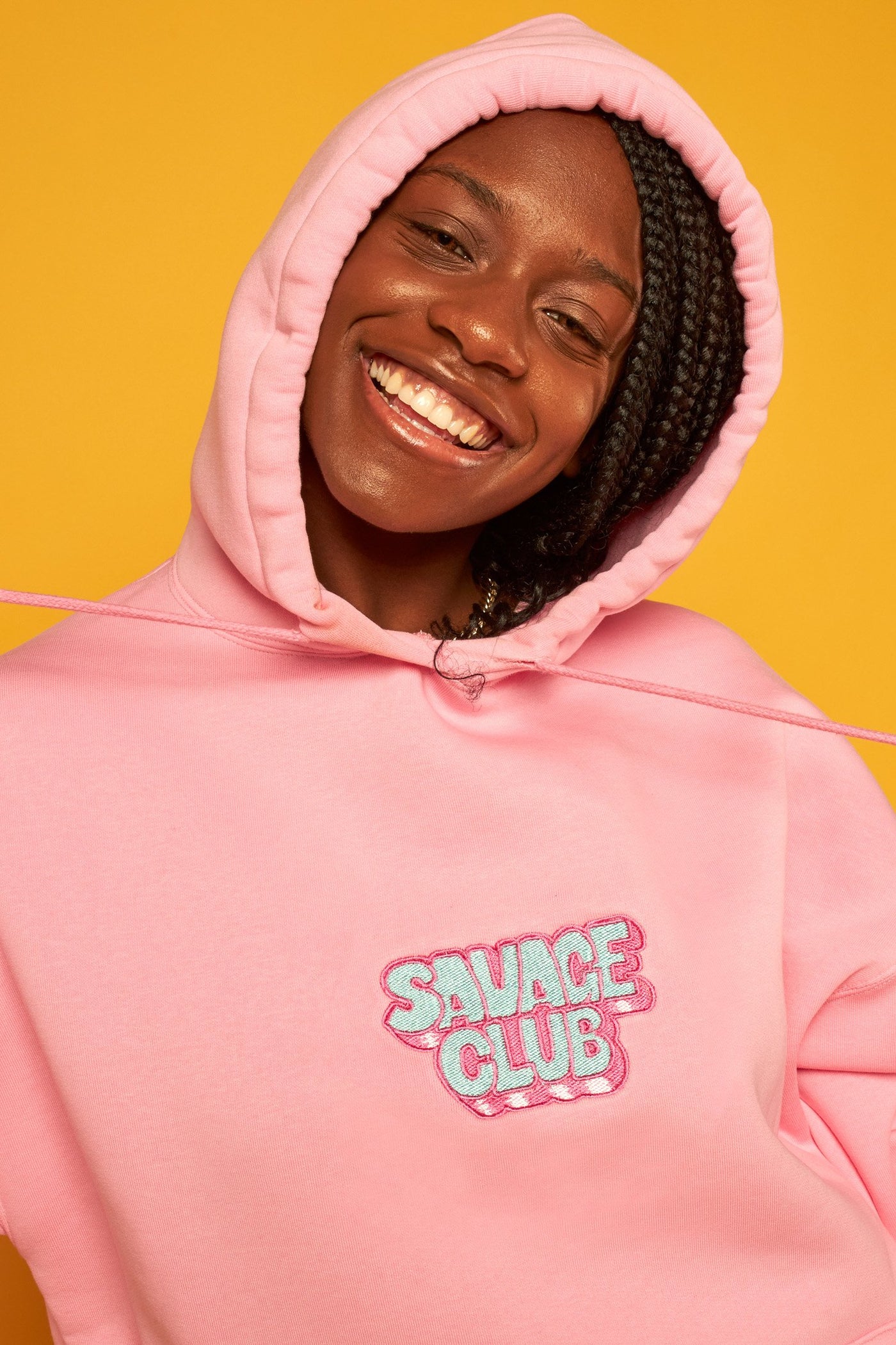 savage club light pink bottom 3d embroidery logo