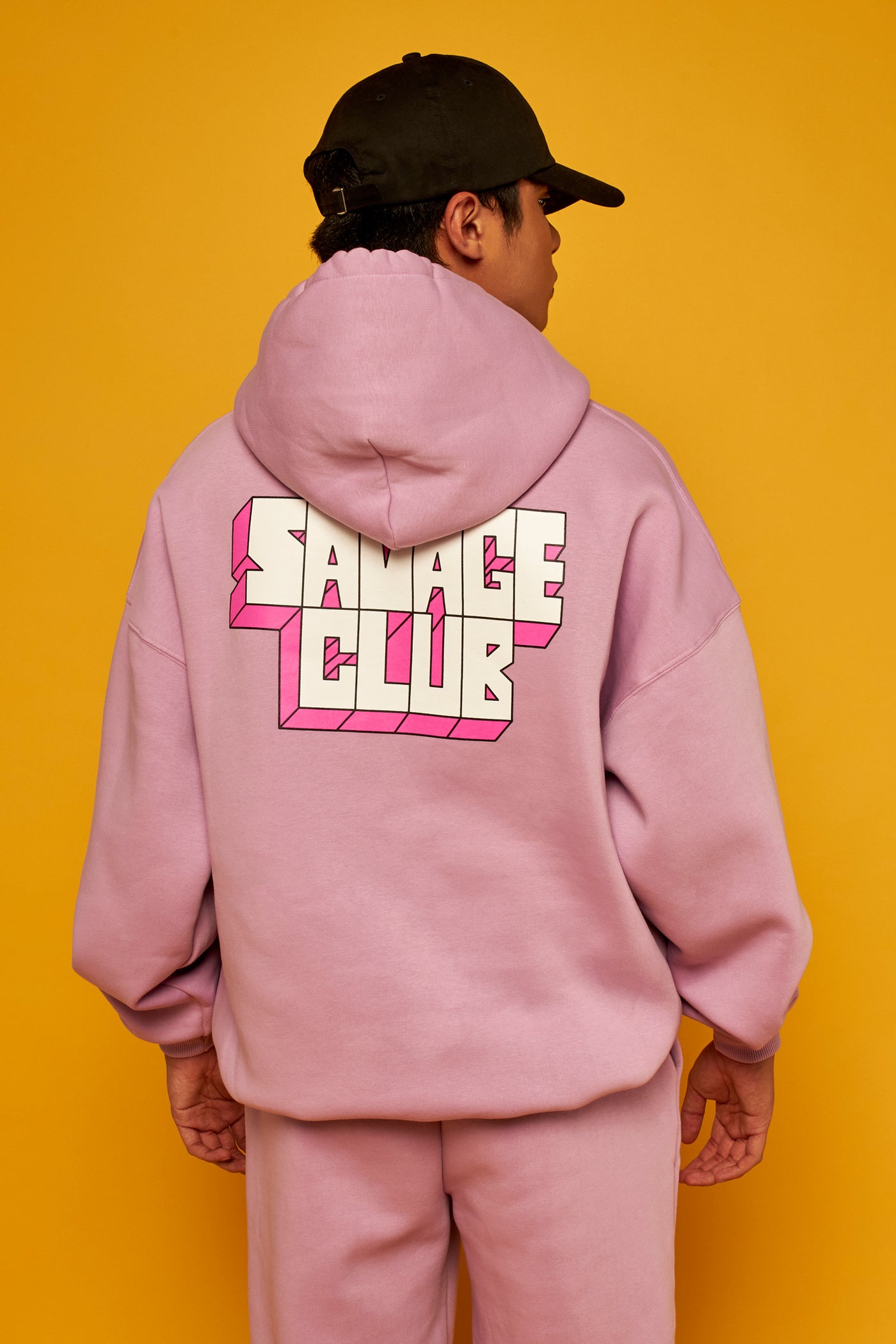 SAVAGE CLUB LIGHT PURPLE HOODIE 3D SCREEN PRINT LOGO
