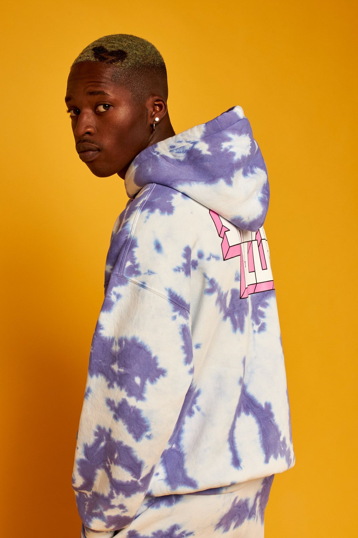 savage club tie dye purple offwhite bottom 3d screen print logo