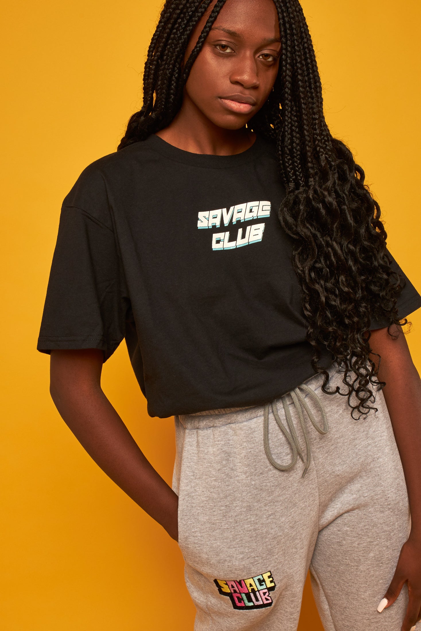 savage club black t-shirt futuristic leopard logo - premium cotton