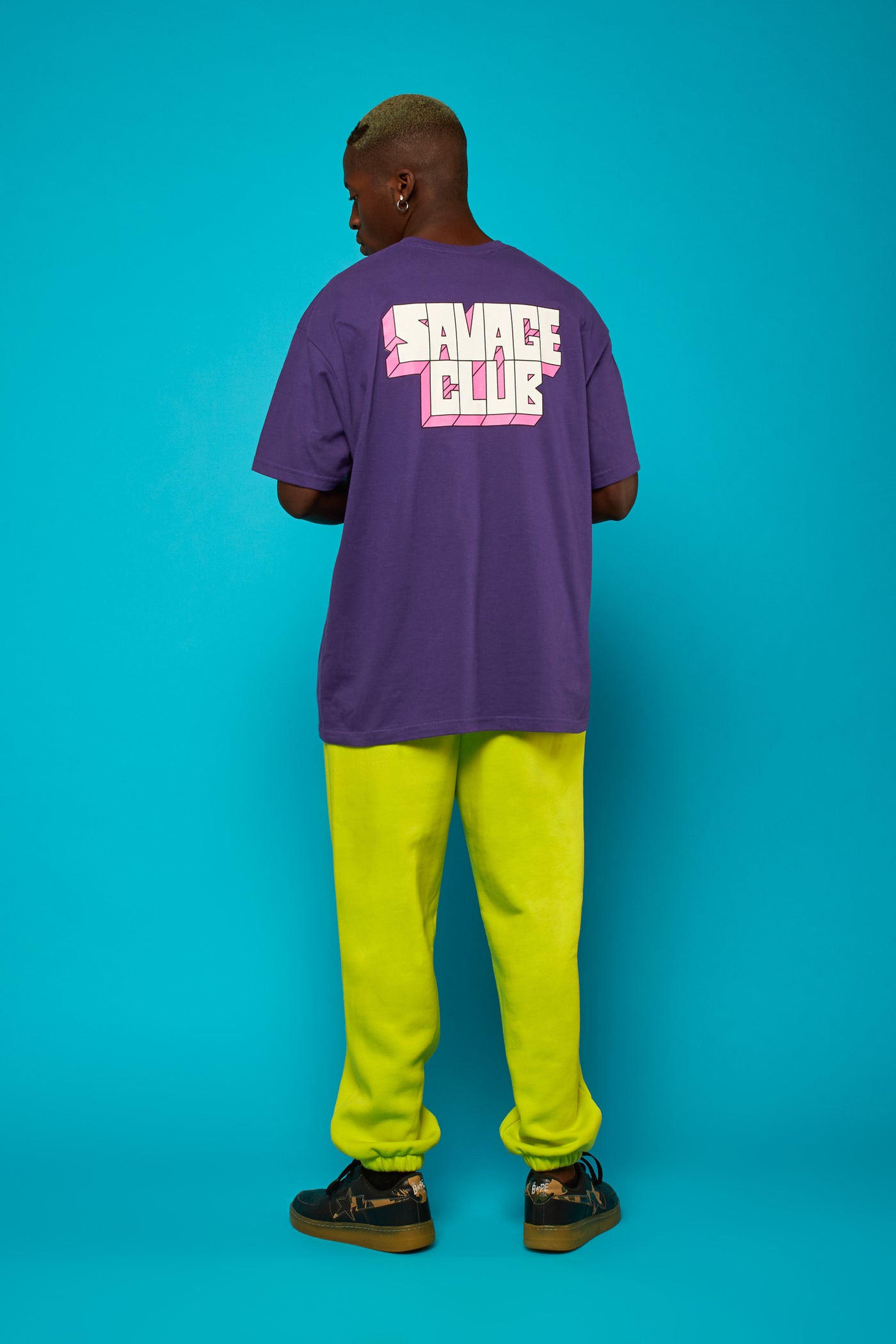 SAVAGE CLUB PURPLE T-SHIRT 3D LOGO