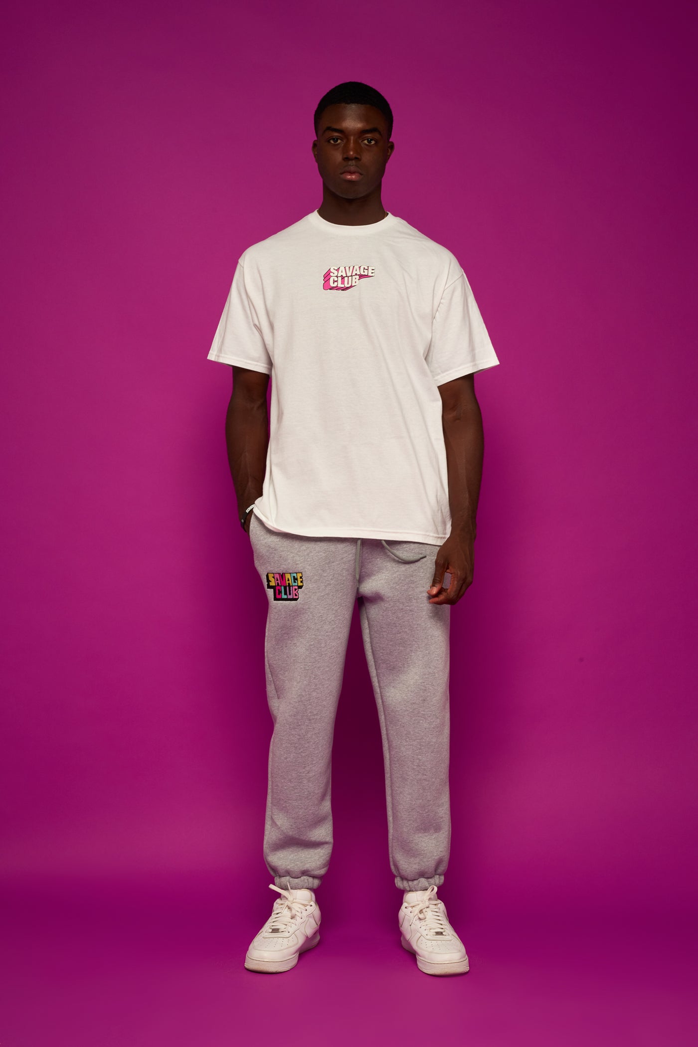 savage club white t-shirt 3d leopard logo