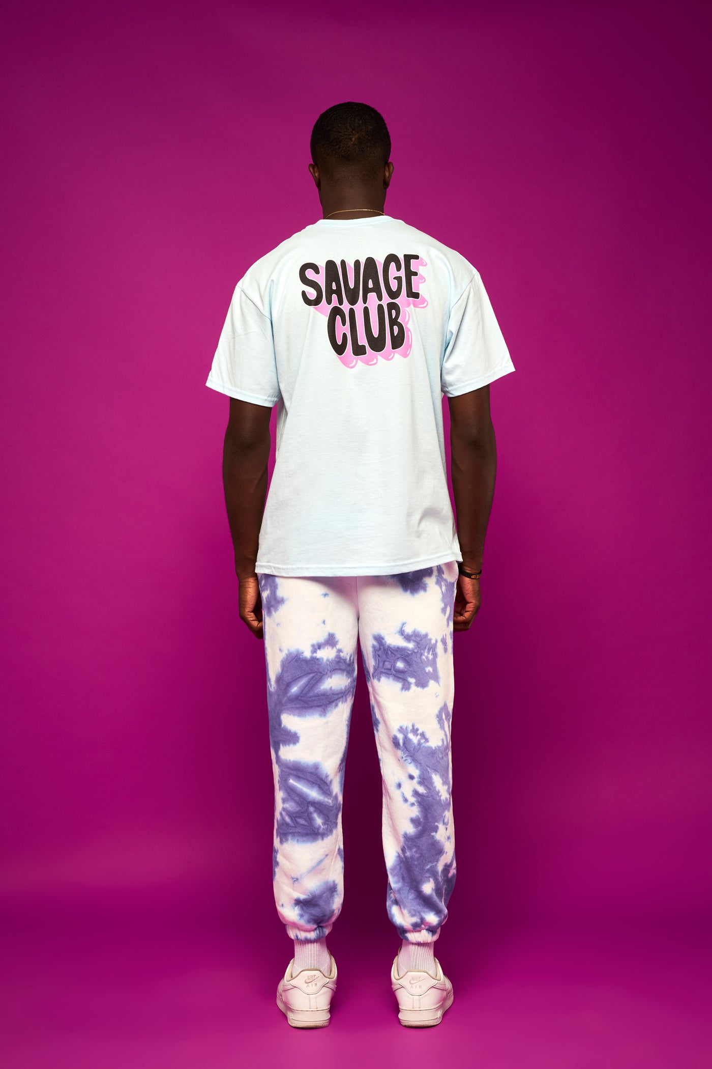 savage club light blue t-shirt 3d logo premium cotton