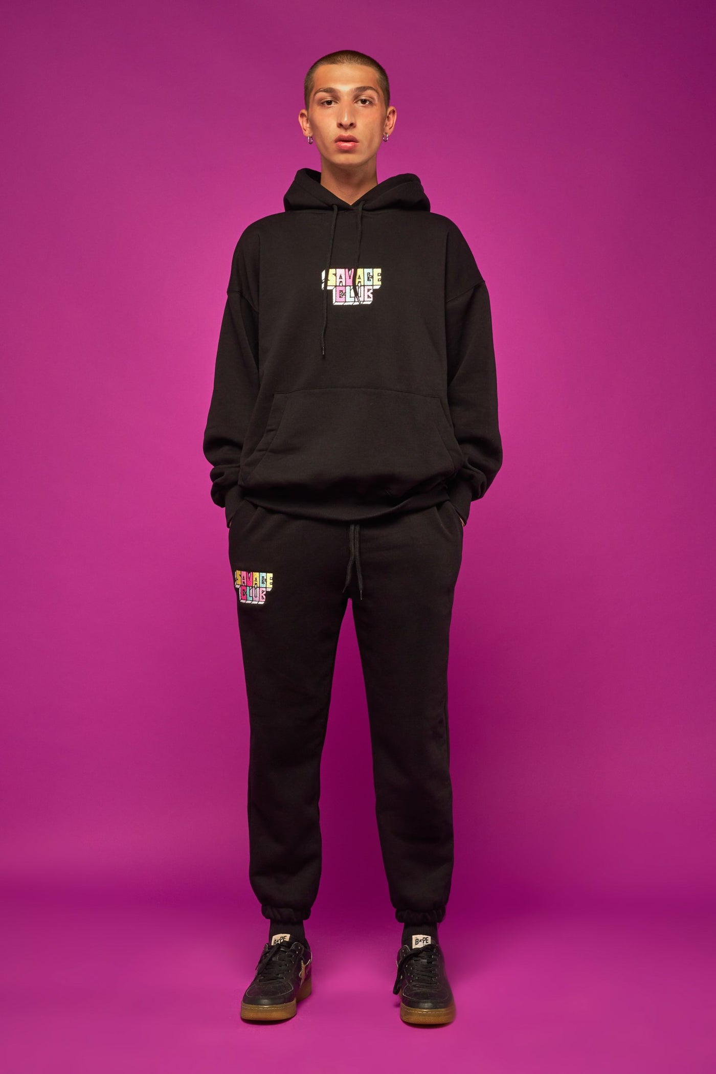 savage club black bottom 3d embroidery logo