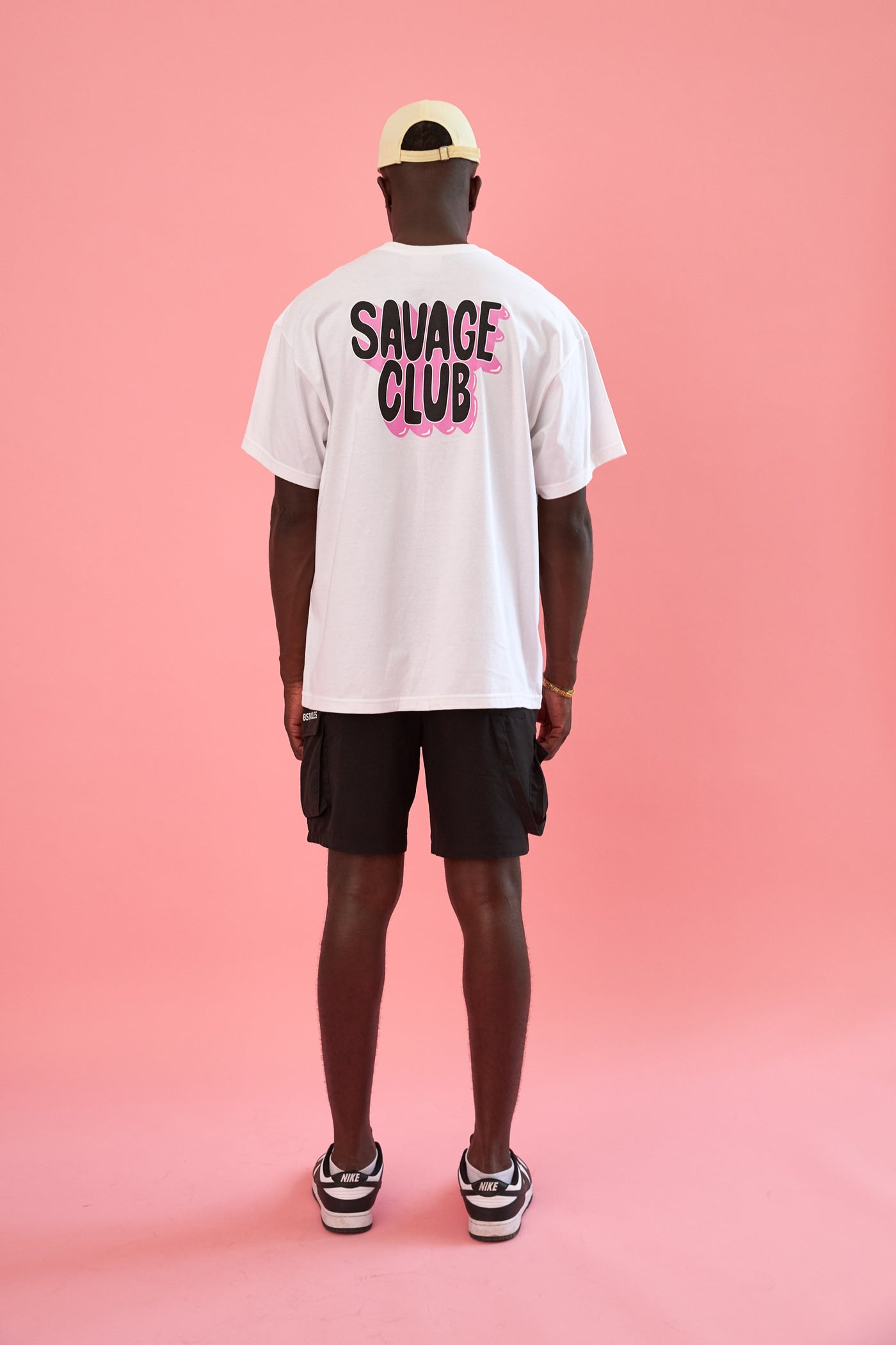 savage club white t-shirt 3d logo