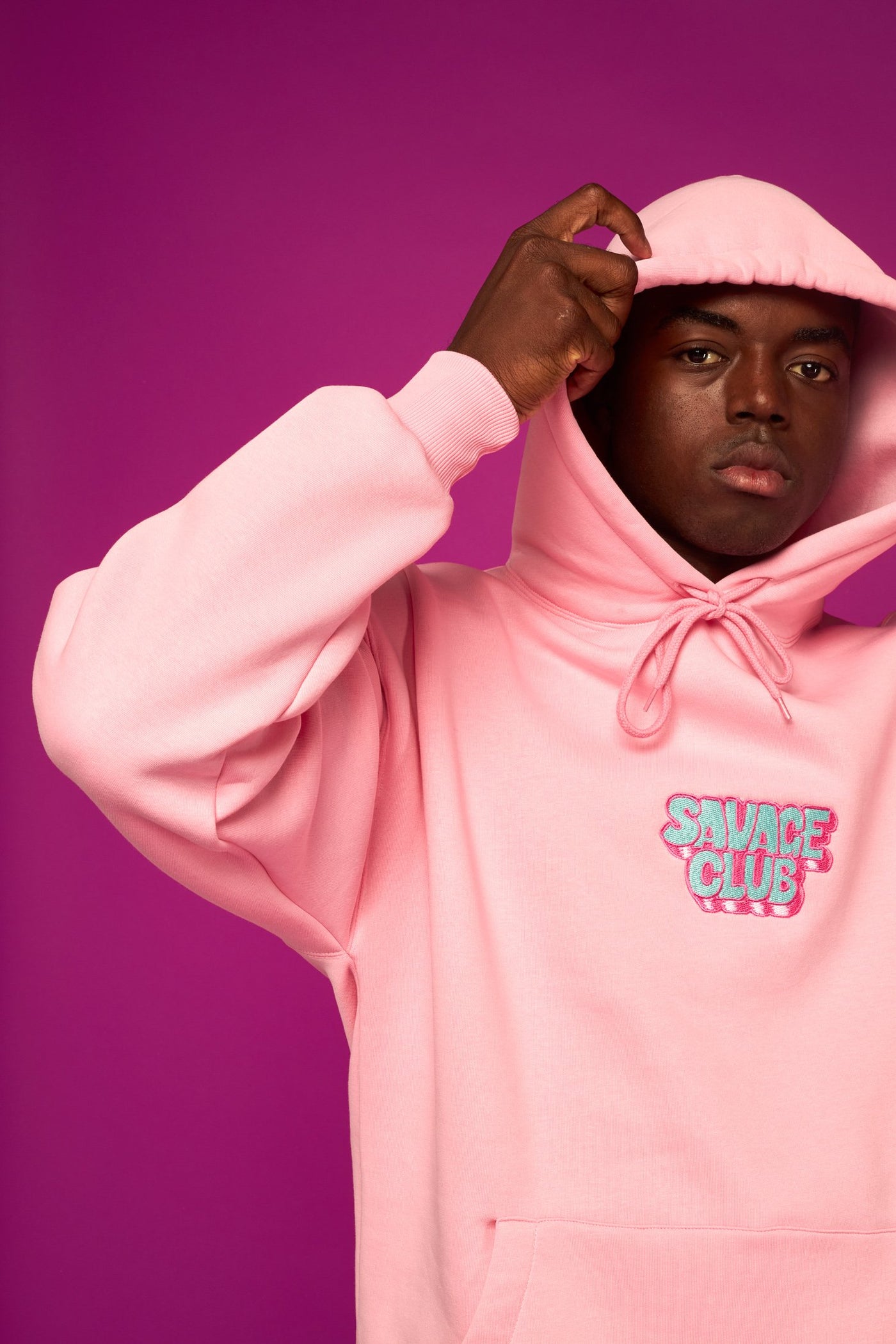 savage club light pink bottom 3d embroidery logo