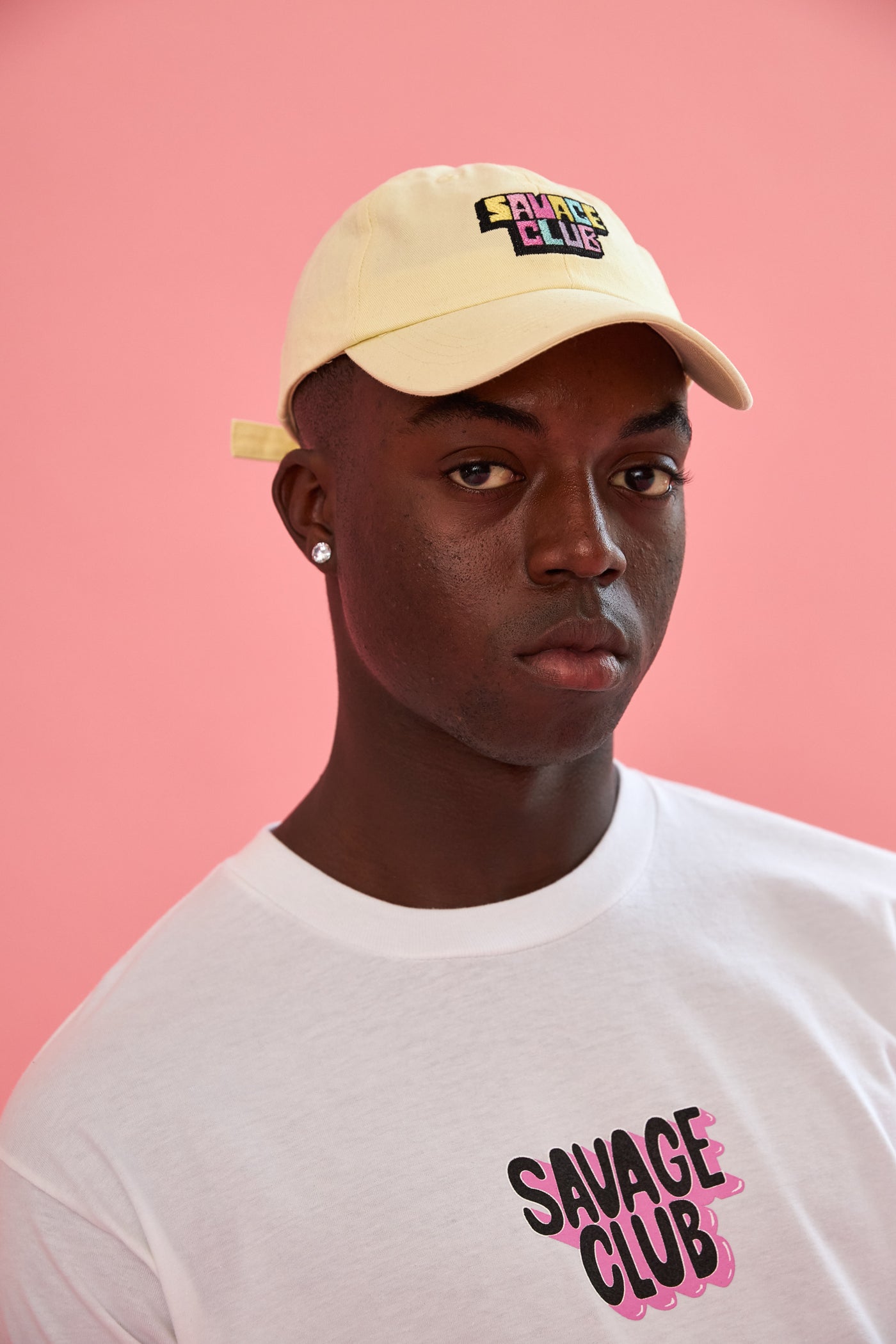 savage club white t-shirt 3d logo